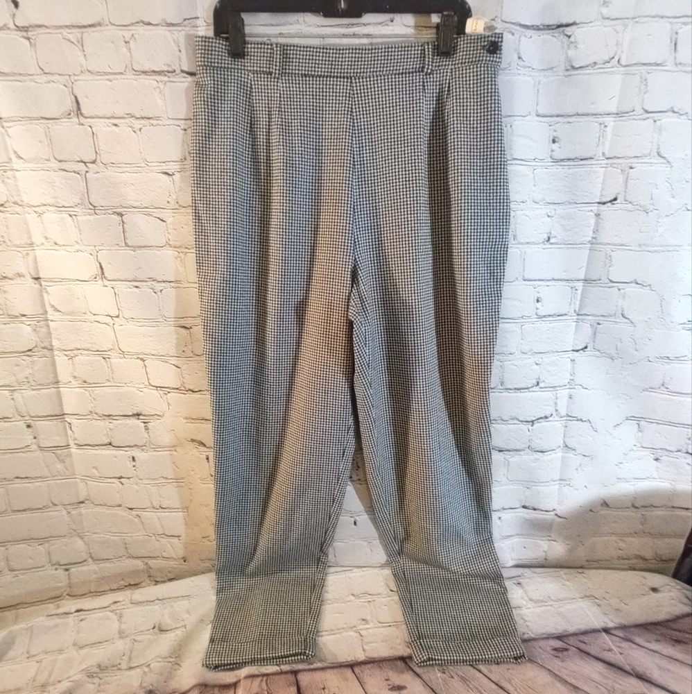 Vintage Talbots NWT Size 16 Houndstooth Pleated Pants Folded Bottoms